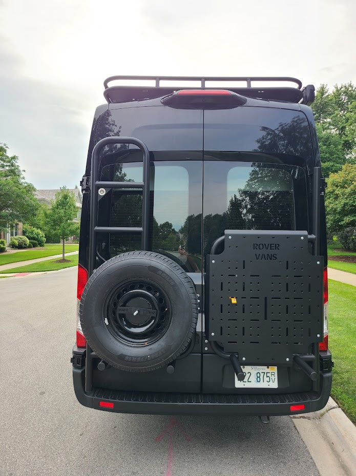 Classic Design Rover Vans Tire Carrier & Ladder Combo for Ford Transit