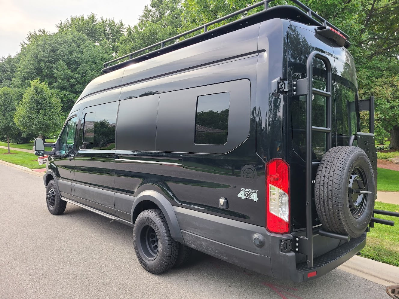 Classic Design Rover Vans Tire Carrier & Ladder Combo for Ford Transit