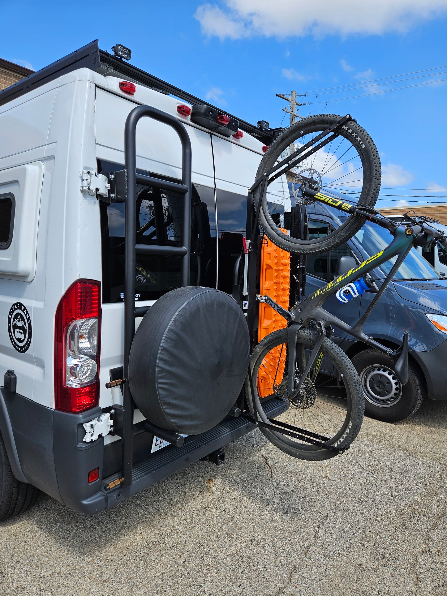 Rover Vans Tire Carrier & Ladder Combo for Promaster Drill Through Version