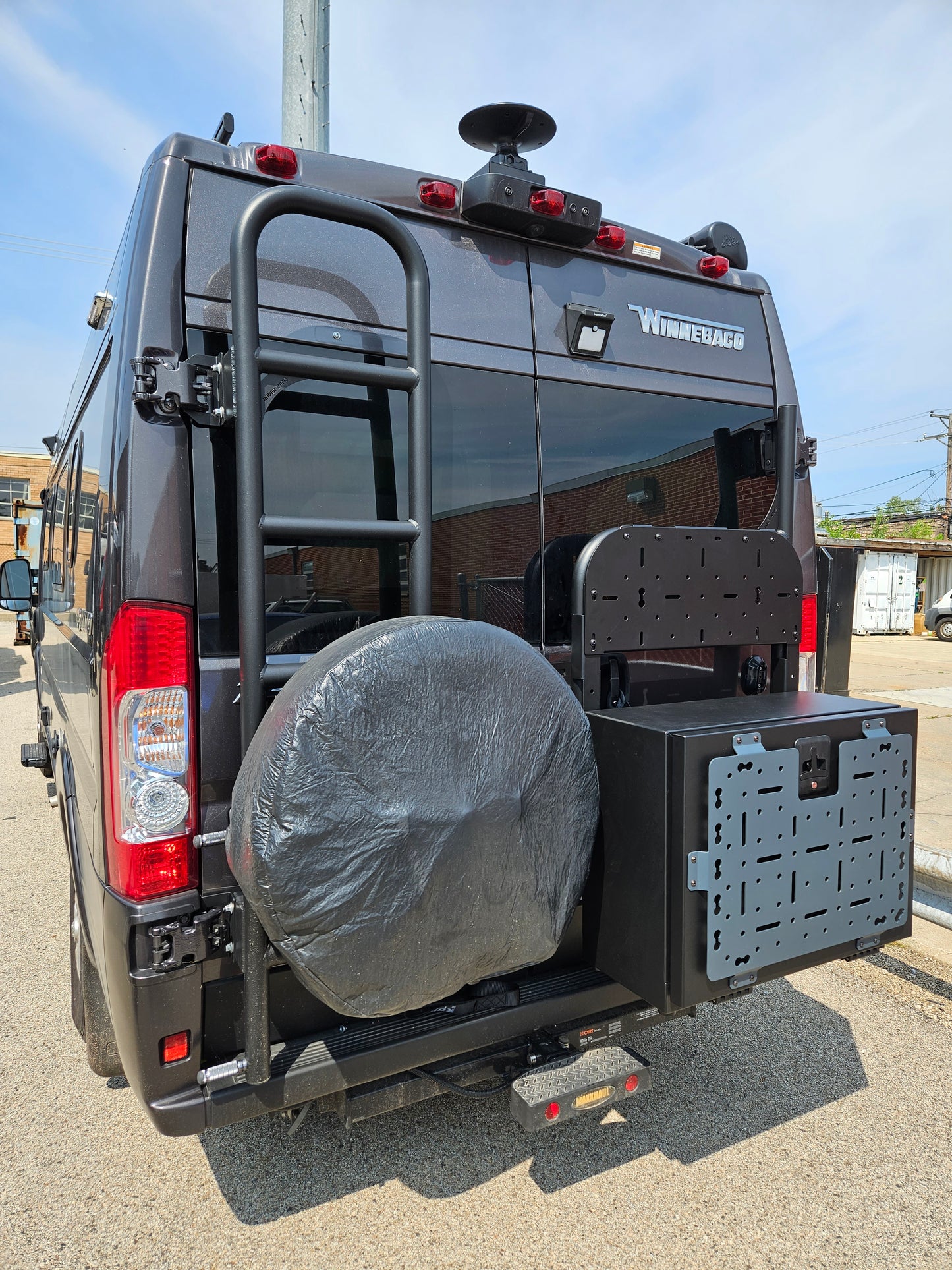 Rover Vans Tire Carrier & Ladder Combo for Promaster Drill Through Version