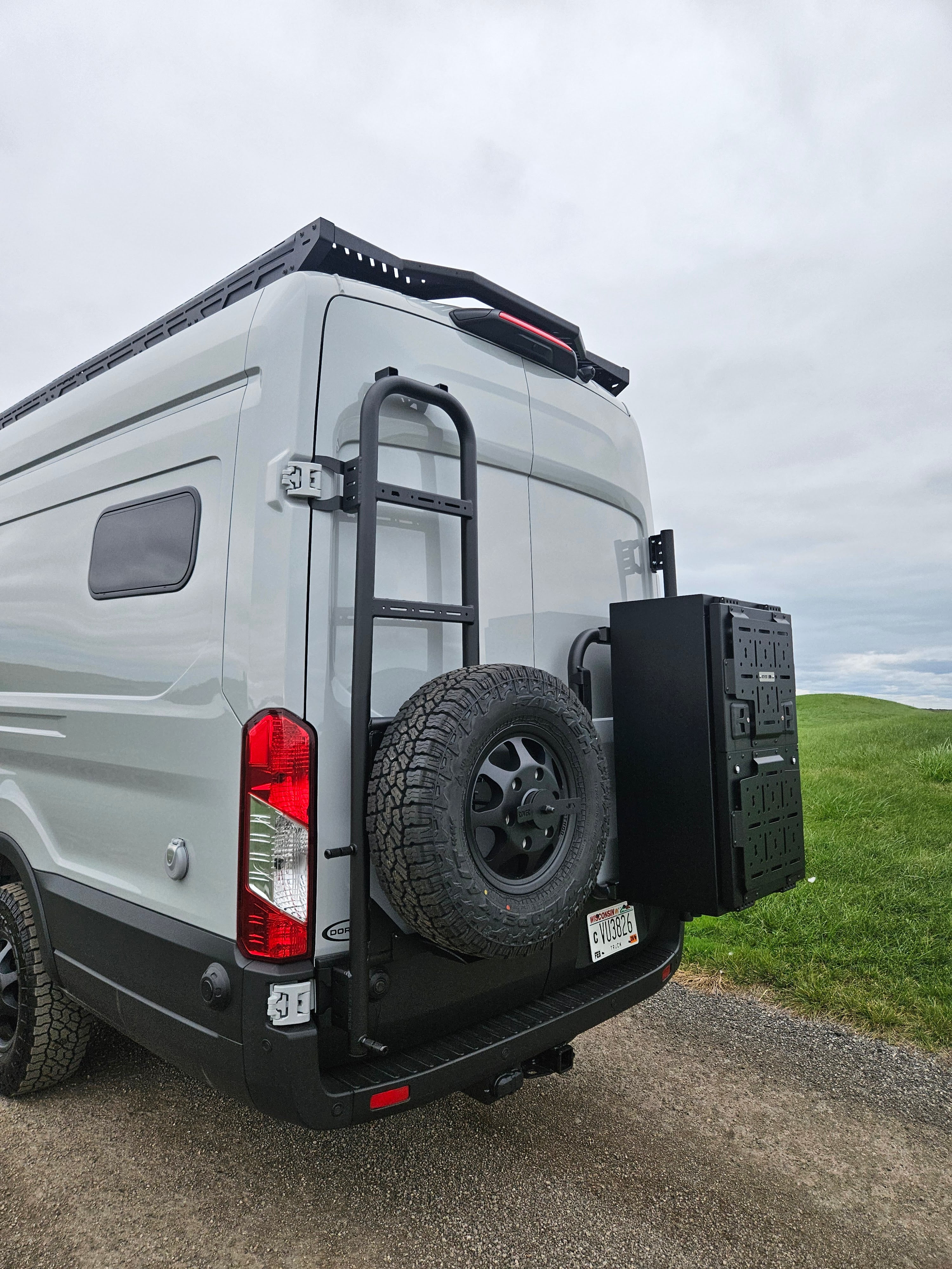 2025 Design Rover Vans Tire Carrier & Ladder Combo for Ford Transit