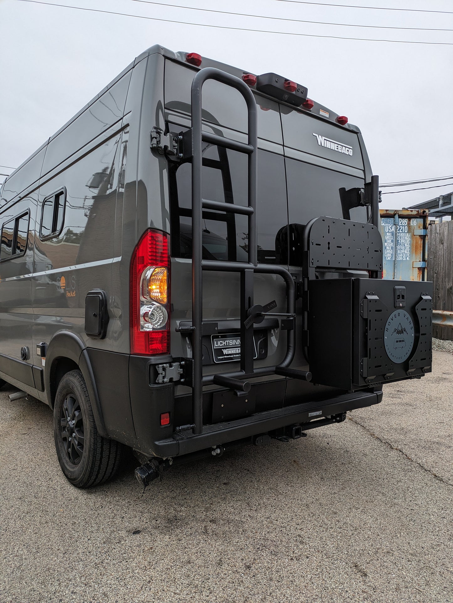 Rover Vans Tire Carrier & Ladder Combo for Promaster Drill Through Version