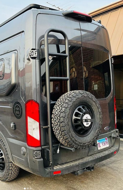Classic Design Rover Vans Tire Carrier & Ladder Combo for Ford Transit