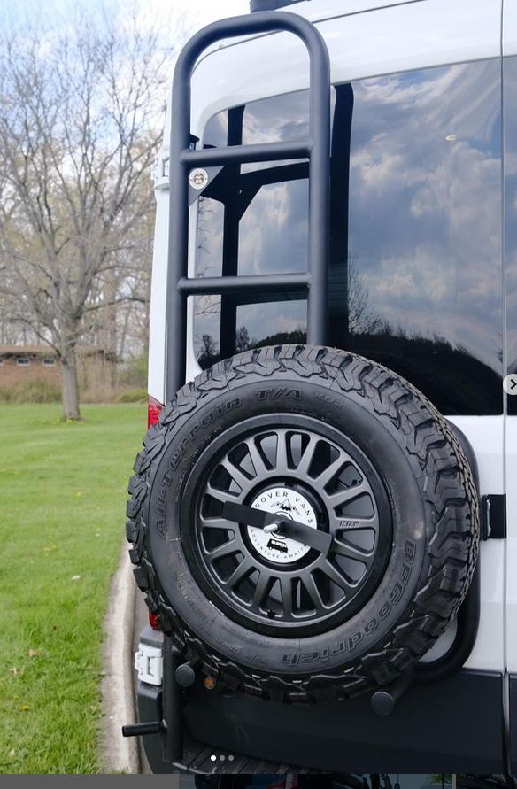 Classic Design Rover Vans Tire Carrier & Ladder Combo for Ford Transit