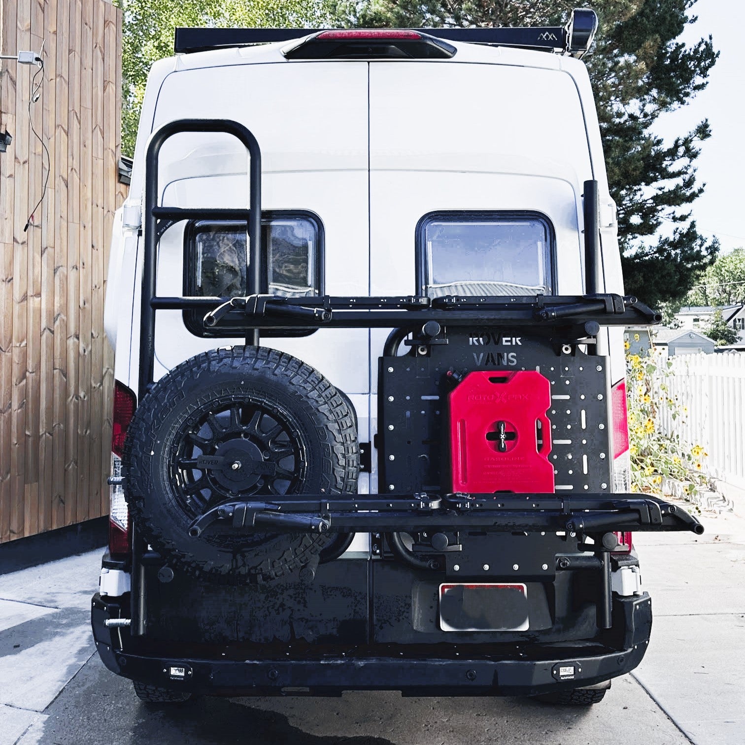 Classic Design Rover Vans Tire Carrier & Ladder Combo for Ford Transit