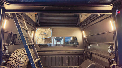 Dirtbox Canopy Camper – Modular Truck Camper Shell / Topper for Mid-Size & Full-Size Trucks (Tacoma, Tundra, F-150, Quatermaster, Ram, Silverado)