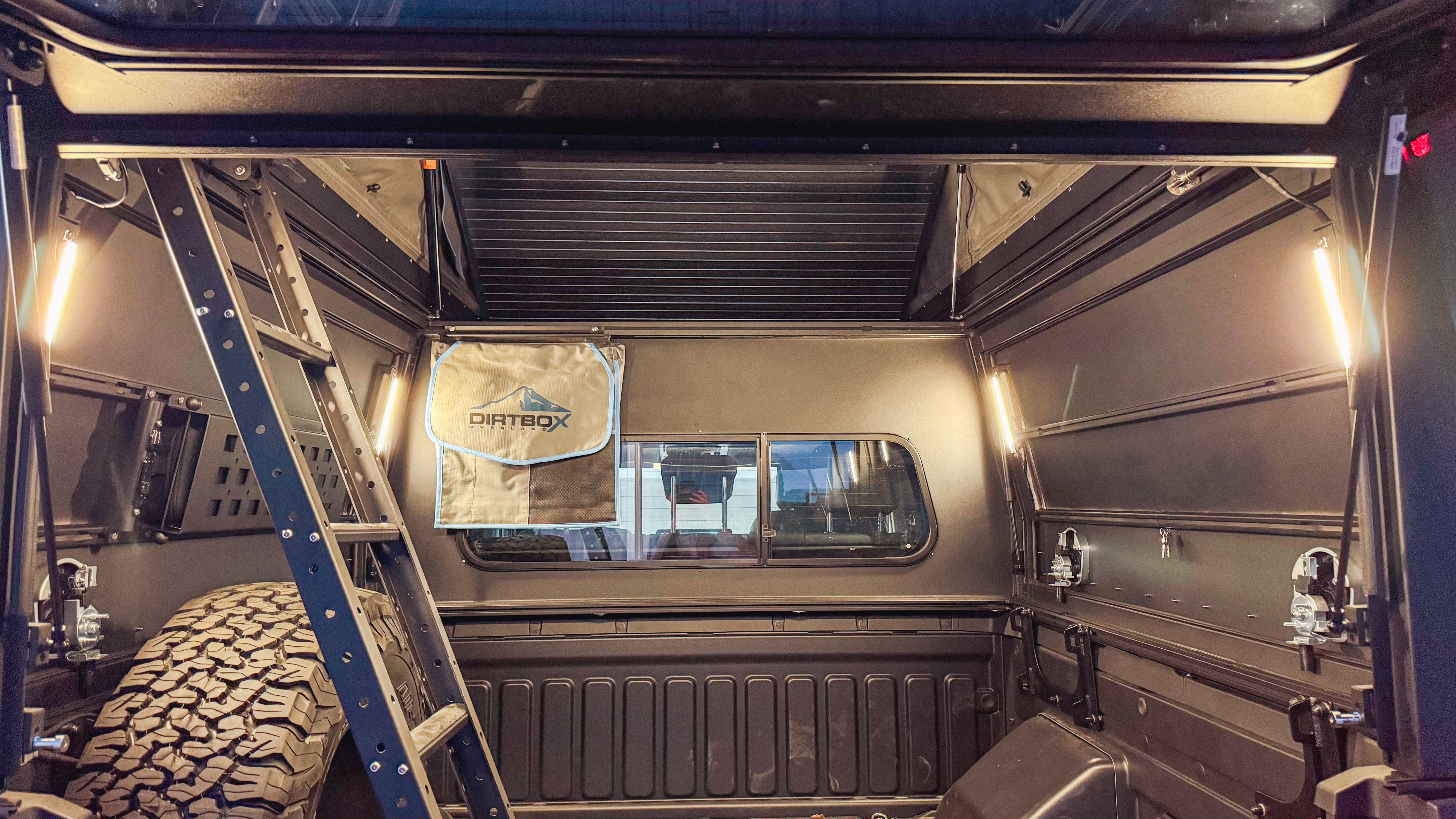 Dirtbox Canopy Camper – Modular Truck Camper Shell / Topper for Mid-Size & Full-Size Trucks (Tacoma, Tundra, F-150, Quatermaster, Ram, Silverado)