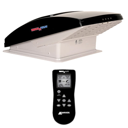 MaxxFan Deluxe 7500K Electric Powered Roof Vent with Remote Control - Smoke